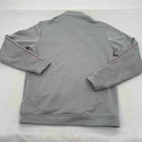 ADIDAS Men’s Golf Zip Up Track Jacket Grey w/red stripes size: Small Climalite - Picture 2 of 11